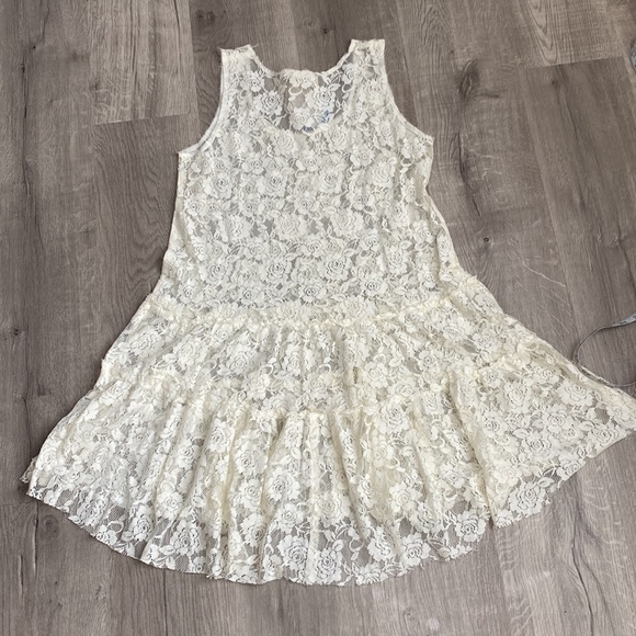 Free People Balletcore Rose Lace Mini Dress in Ivory - Picture 9 of 9